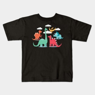 cute animal cartoon - dinosaurs Kids T-Shirt